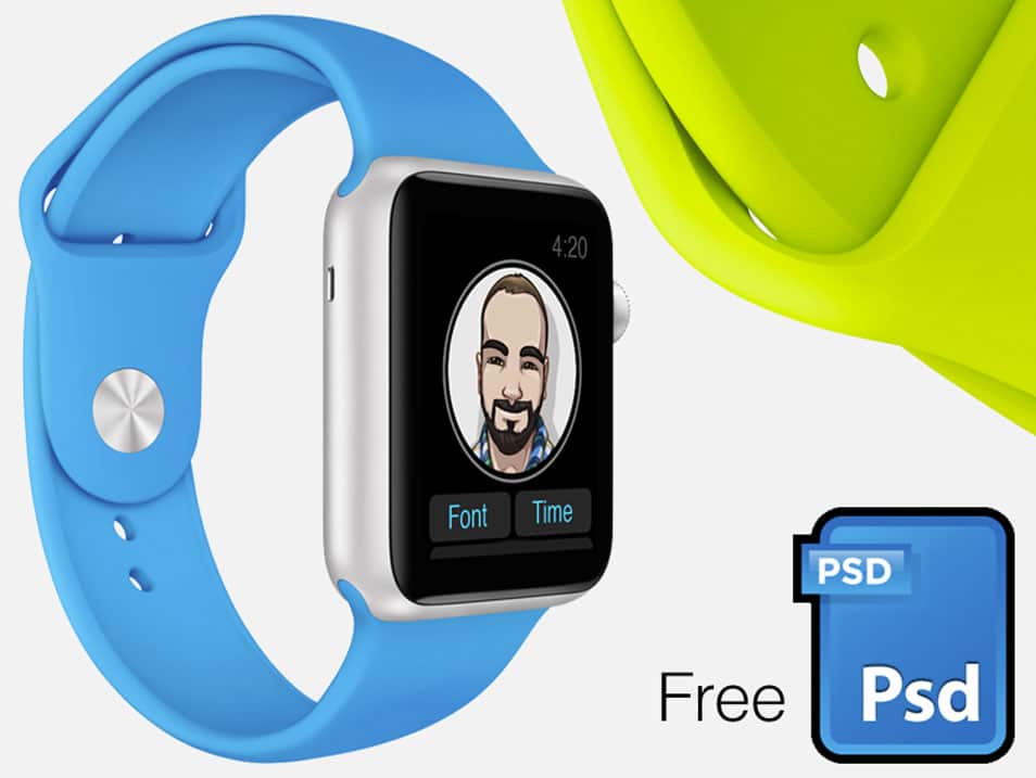 Apple Watch screenshot mock kit PSD