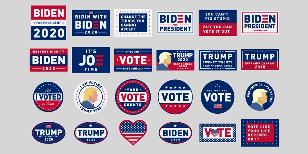 Biden Trump VOTE America Sticker Designs