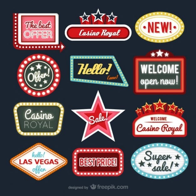 Casino and Business Label Collection Vector
