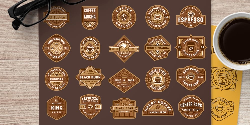 Coffee Shop Logo Templates And Badges