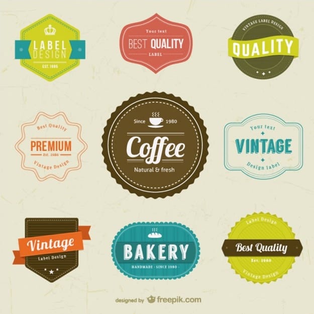 Coffee and bakery label designs