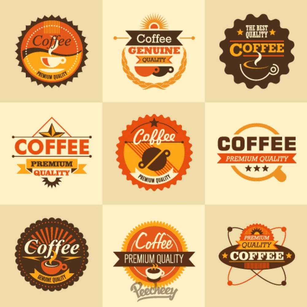 Coffee retro stickers