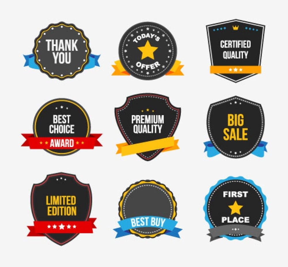 Commercial Stickers Vector
