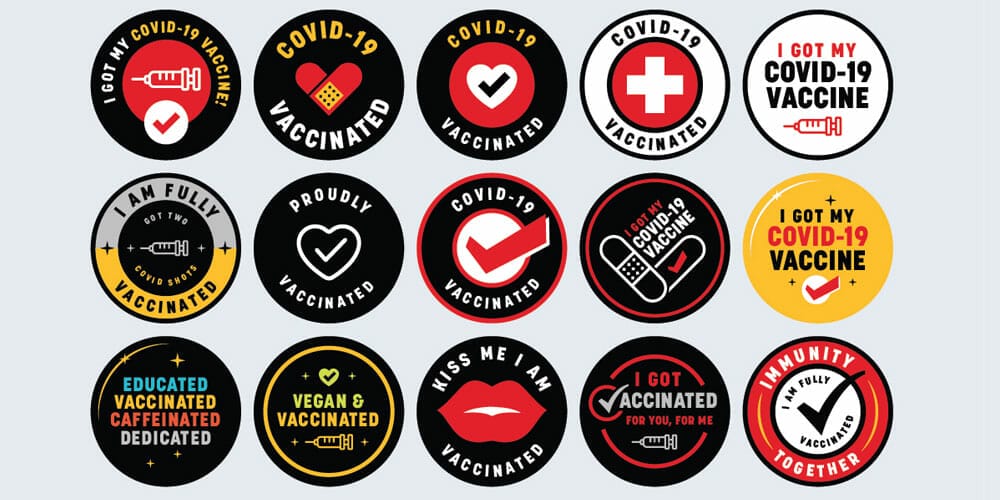 Covid 19 Vaccine Badge Stickers