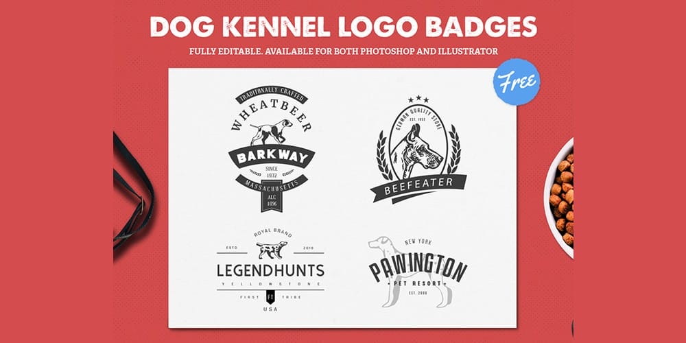 Dog Kennel Logo Badges