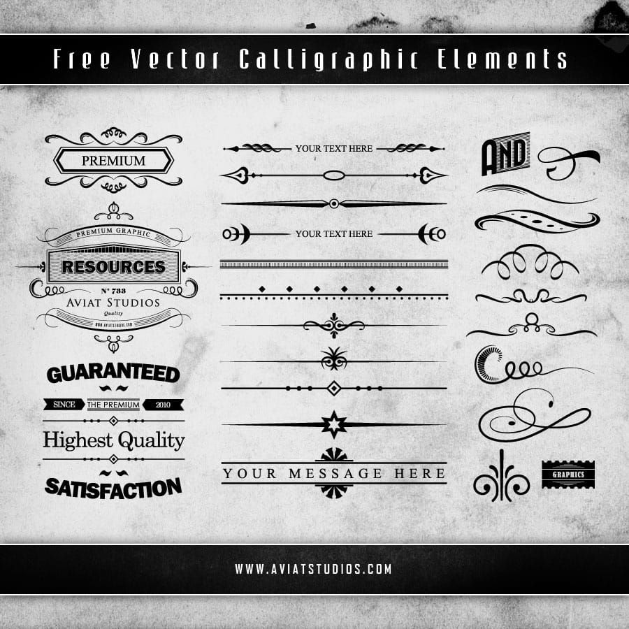 Free Calligraphic Decorative Vector Elements