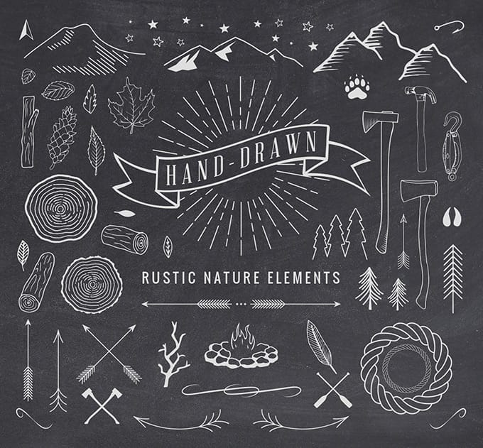 Free Hand-Drawn Rustic Vector Elements