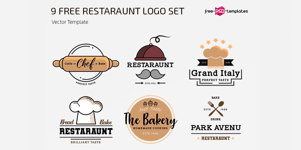 Free Restaraunt Logo Set Template