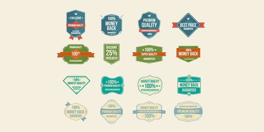 Free Vector Vintage Badges, Stickers and Stamps