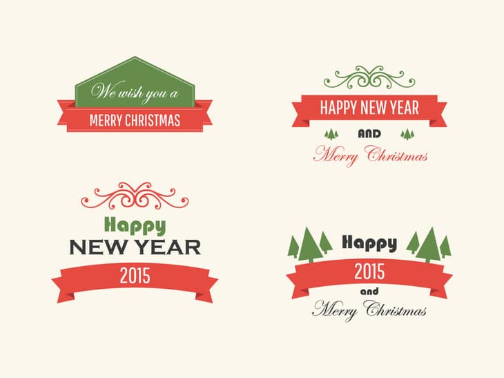 Free Vintage Vector Christmas Badges