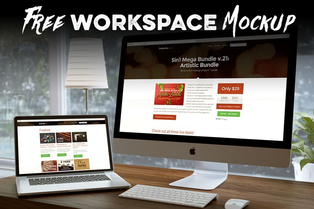Free Workspace Mock up PSD
