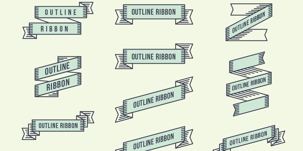 Geometric Outline Vector Ribbons