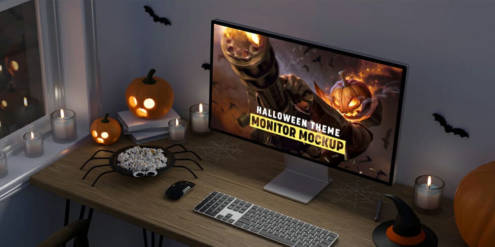 Halloween Theme Monitor Mockup