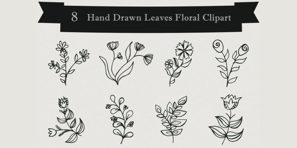 Handmade Leaves Floral Clipart