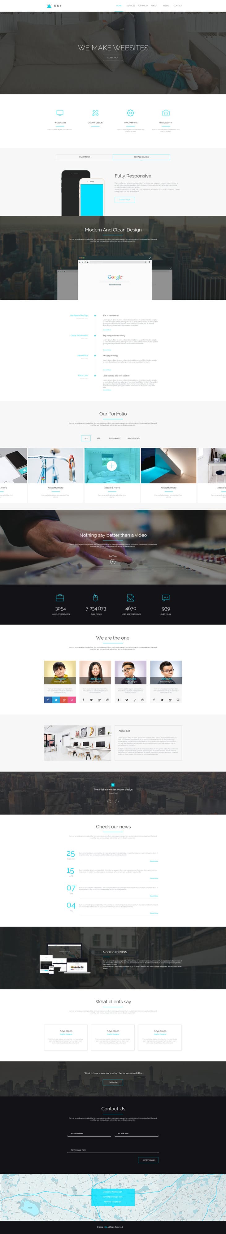 Ket Single Page PSD Web Template