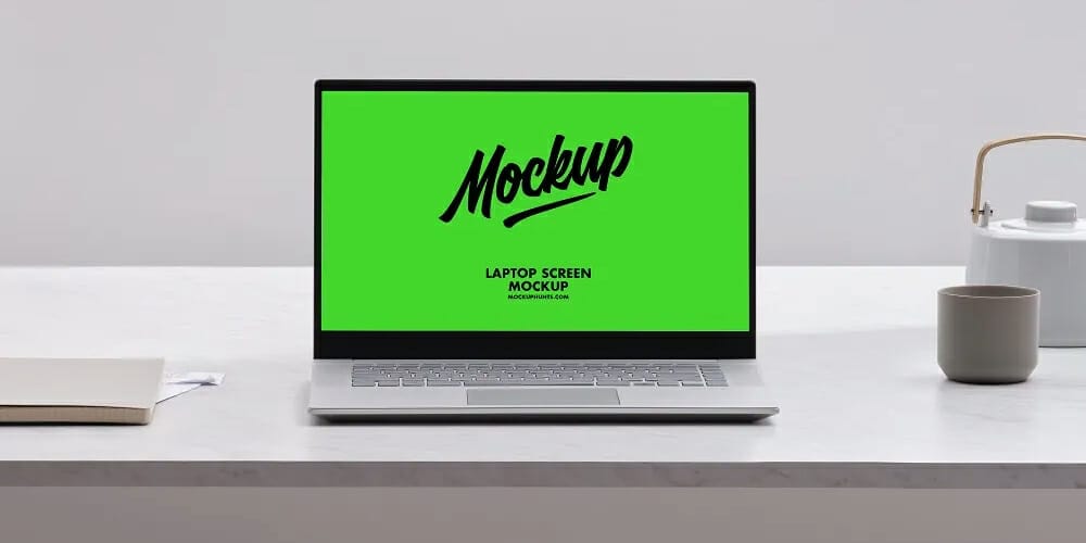 Laptop Screen Website Mockup