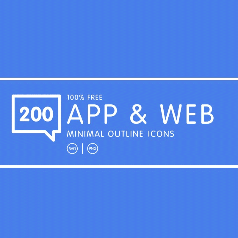 Minimal Outline Icons for Web and Mobile App Design