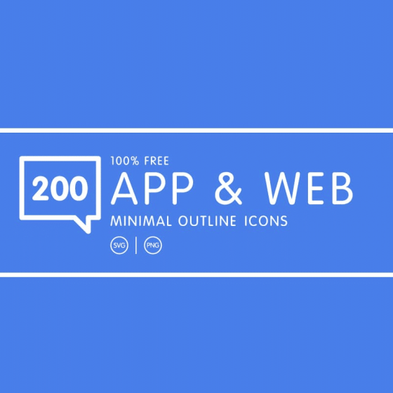 Minimal Outline Icons for Web and Mobile App Design