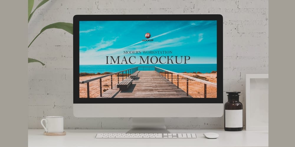 Modern Workstation iMac Mockup Design PSD