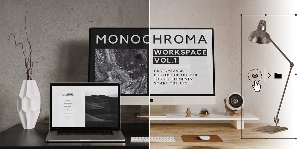 Monochrome Workspace Custom Mockup