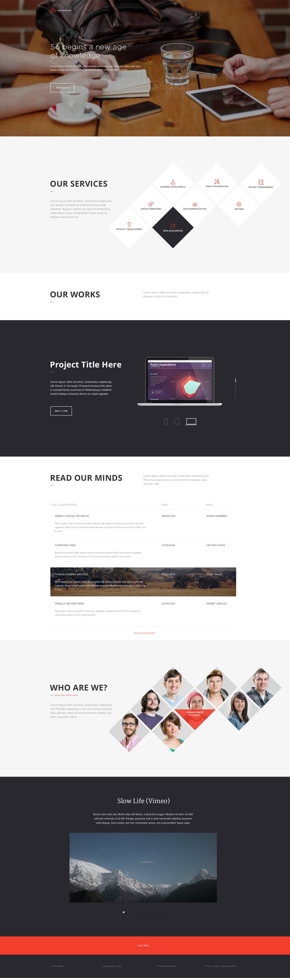 Office Landing Page Free PSD