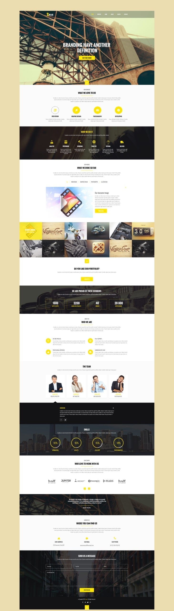 Smak - PSD One Page Web Template