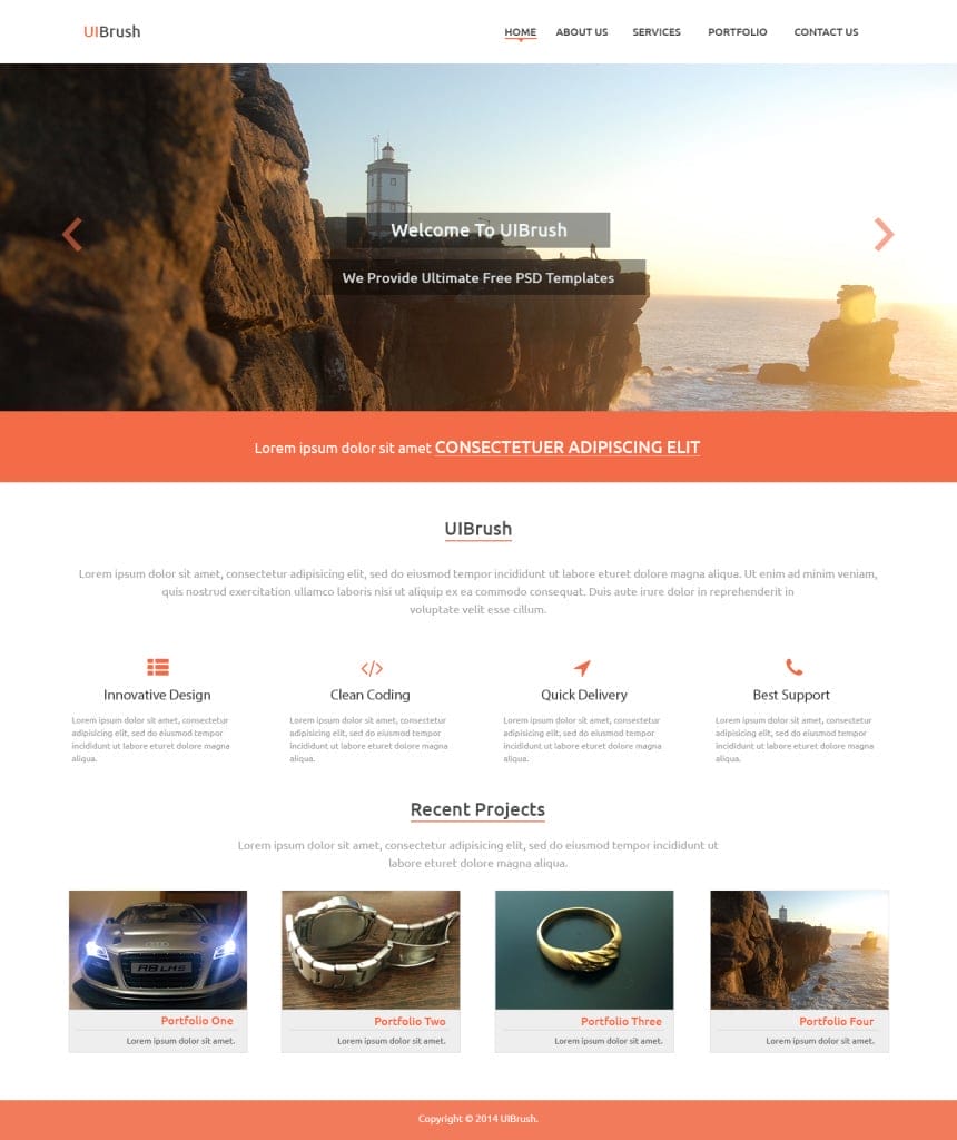 UIBrush Multi-Purpose Web Design PSD Template