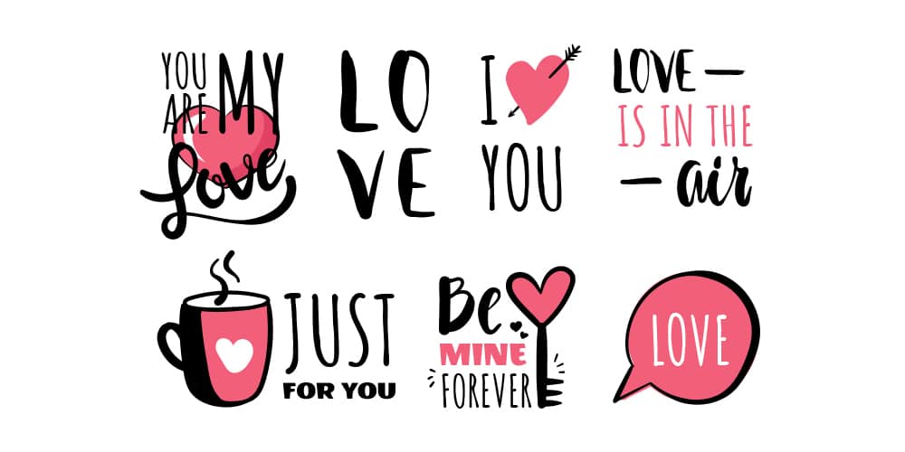 Valentines Day Stickers Template