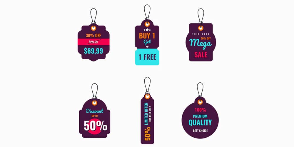 Vector Price Tags Labels