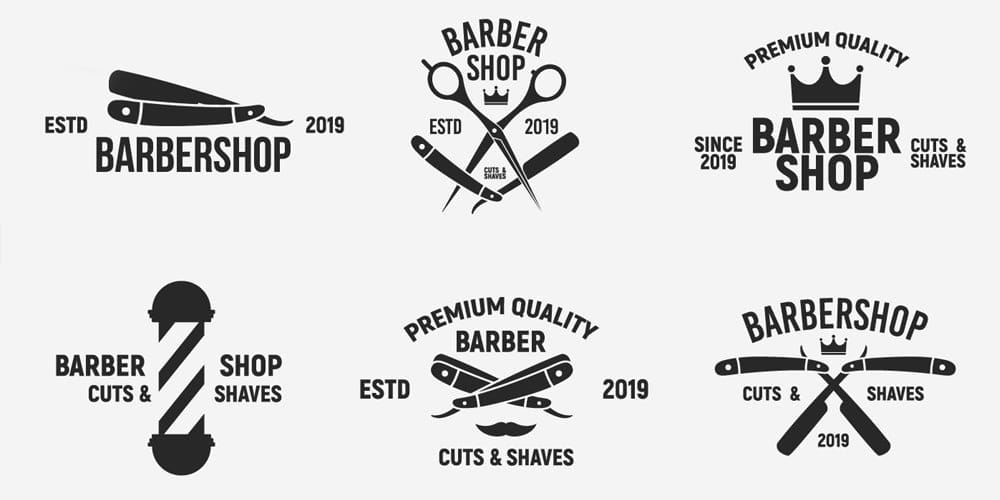 Vintage barbershop logo templates