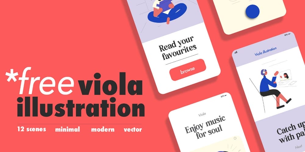 Viola illustration and Icons