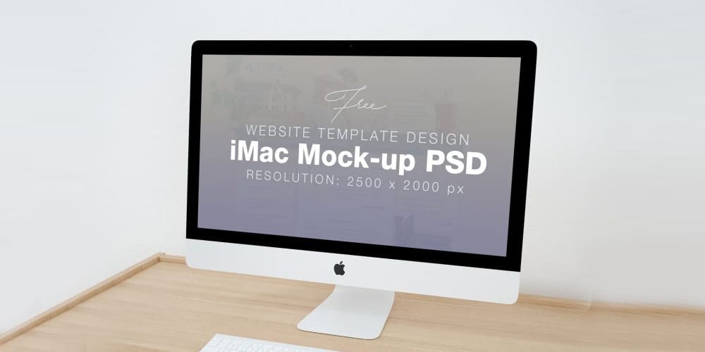 Website Design Apple iMac Mockup PSD