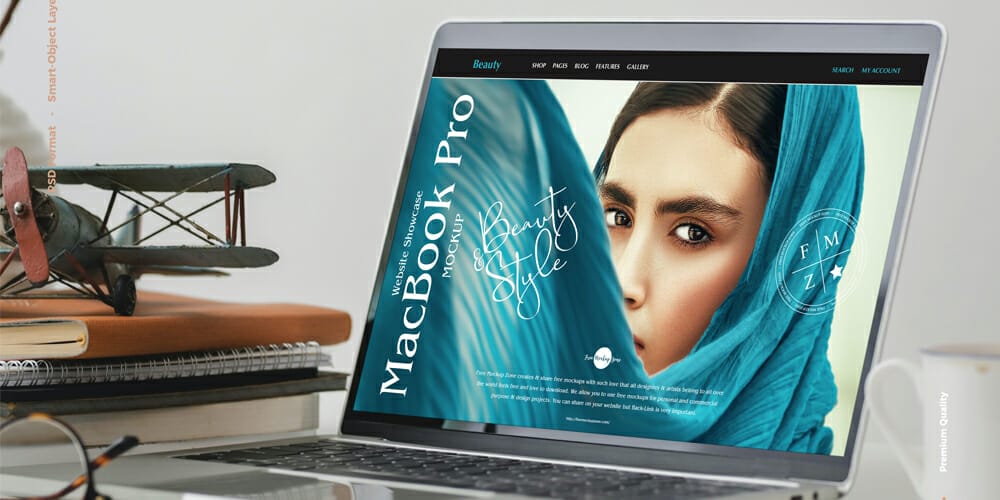 Website Showcase MacBook Pro Mockup