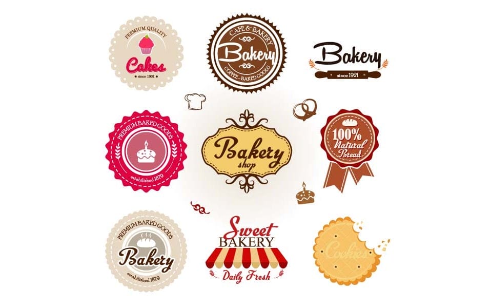 free bakery badges vector