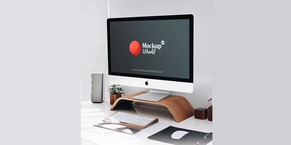 iMac Workspace Mockup PSD