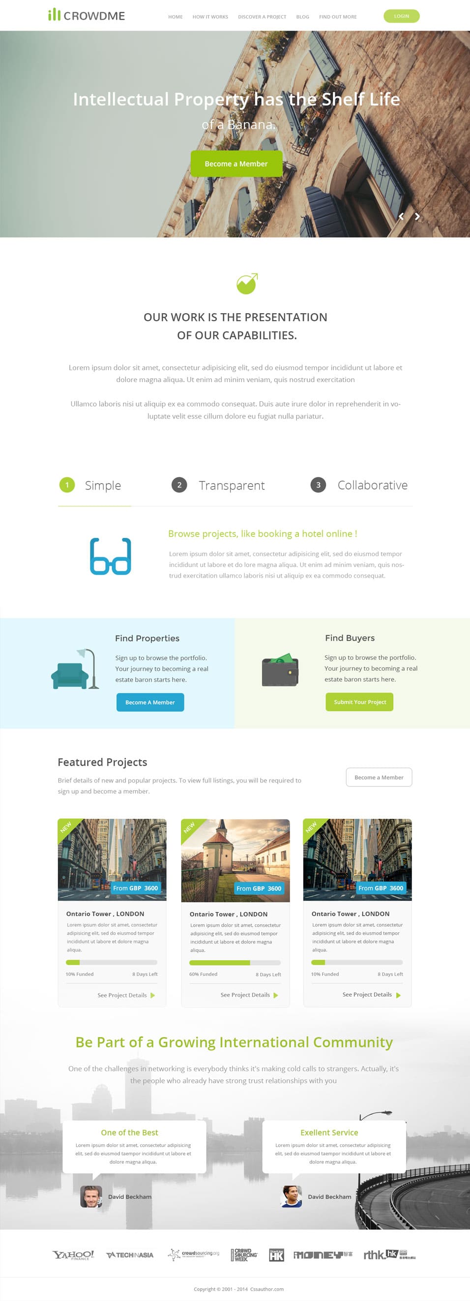 icrowdme – Free Website Template PSD