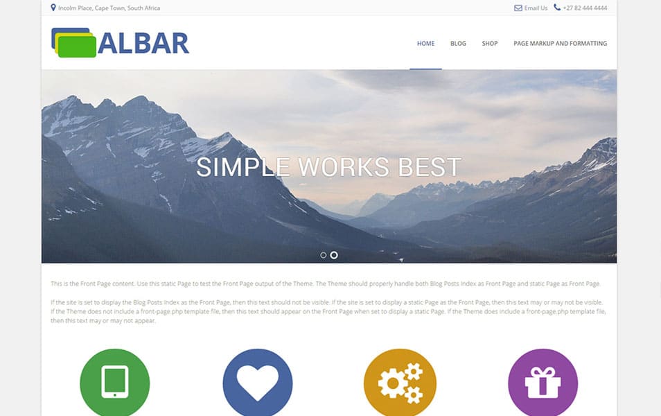 Albar Free Portfolio WordPress Theme