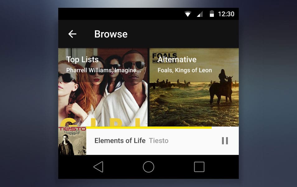 Android L PSD kit - Browse Screen