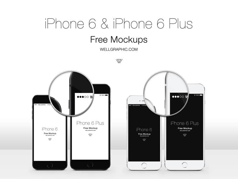 Apple iPhone 6 and iPhone 6 Plus Mockup PSD