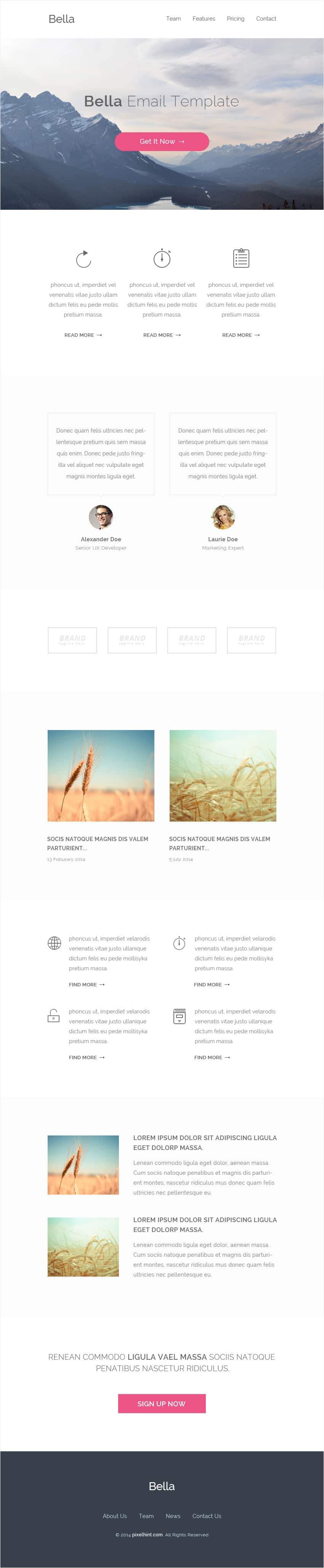 Bella  Free PSD And HTML Email Template