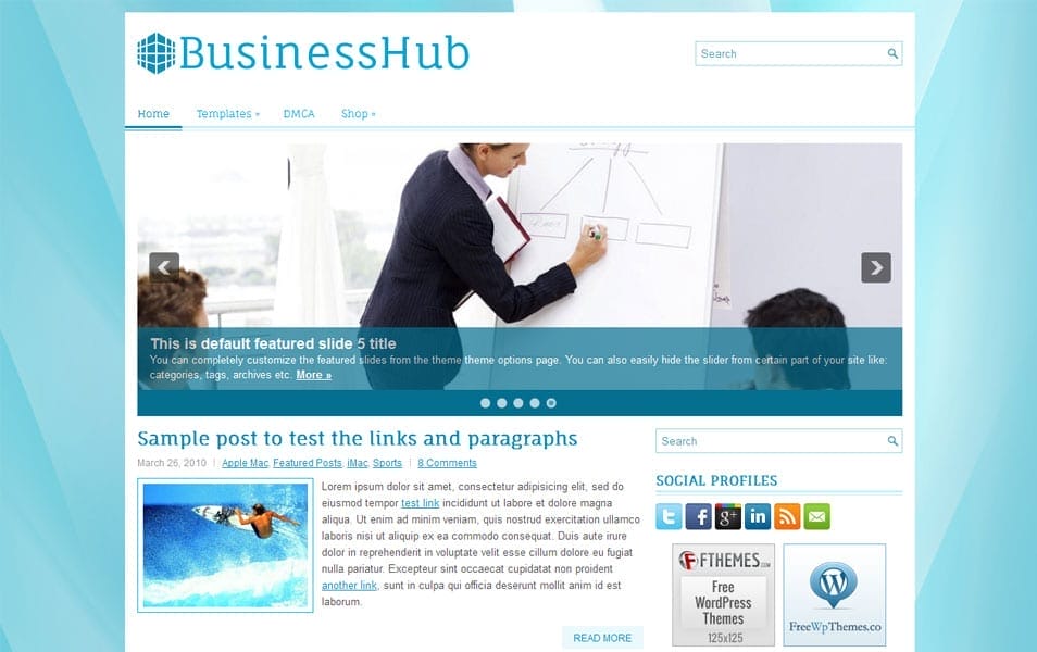 BusinessHub Free Portfolio WordPress Theme