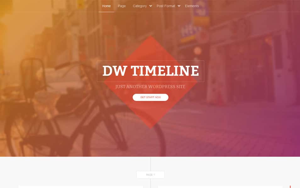 DW Timeline Free Portfolio WordPress Theme