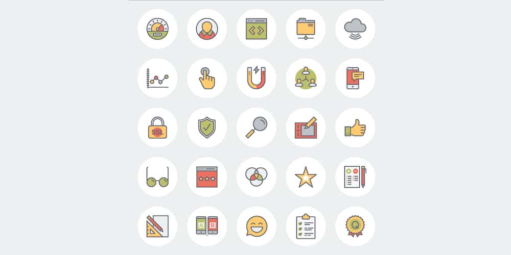 Flat Line UX And E-Commerce Icons