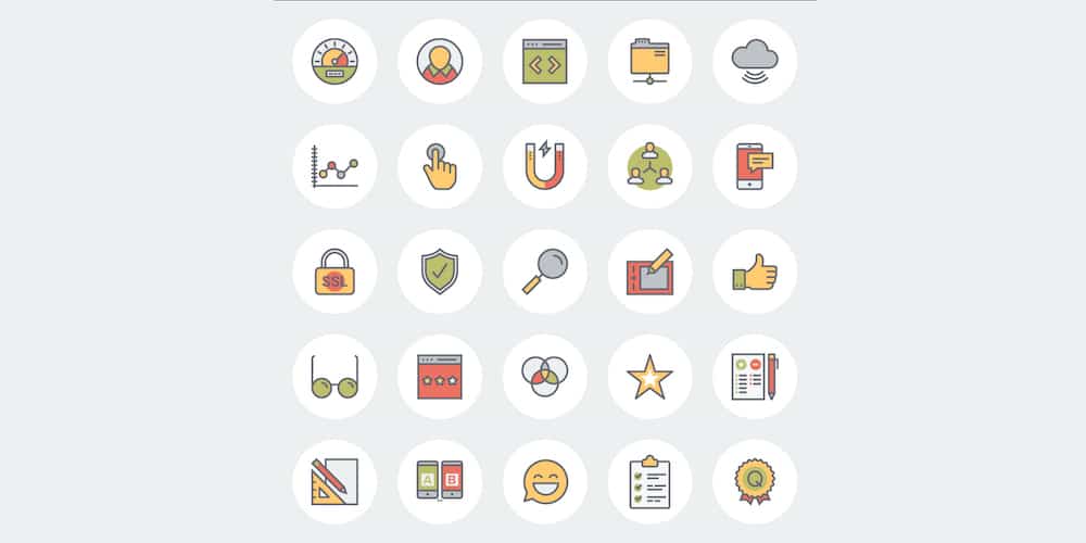 Flat Line UX And E-Commerce Icons