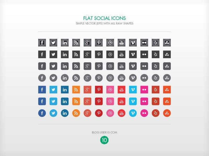Flat Vector Social Icons