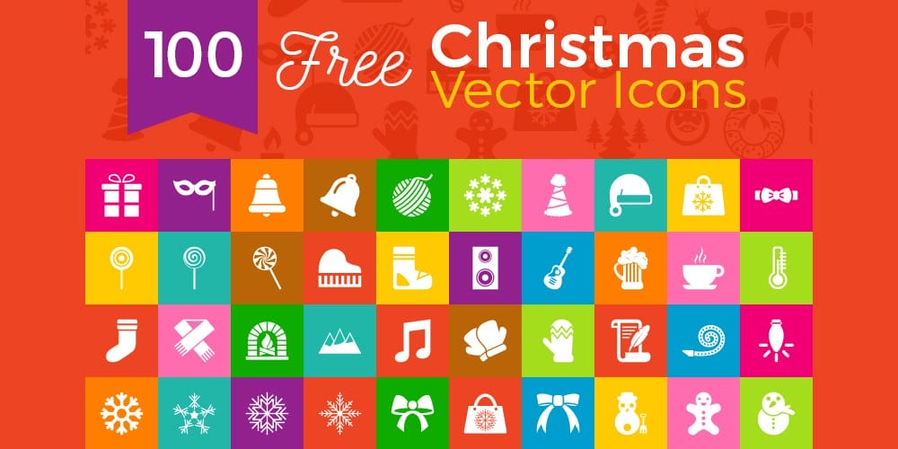 Free Flat Beautiful Christmas Icons 