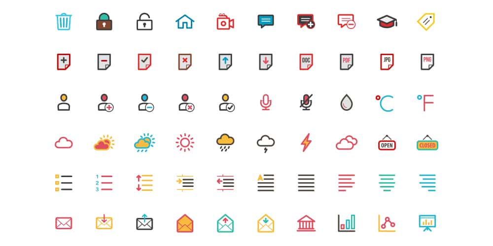 Free Flat Color Essentials Icons