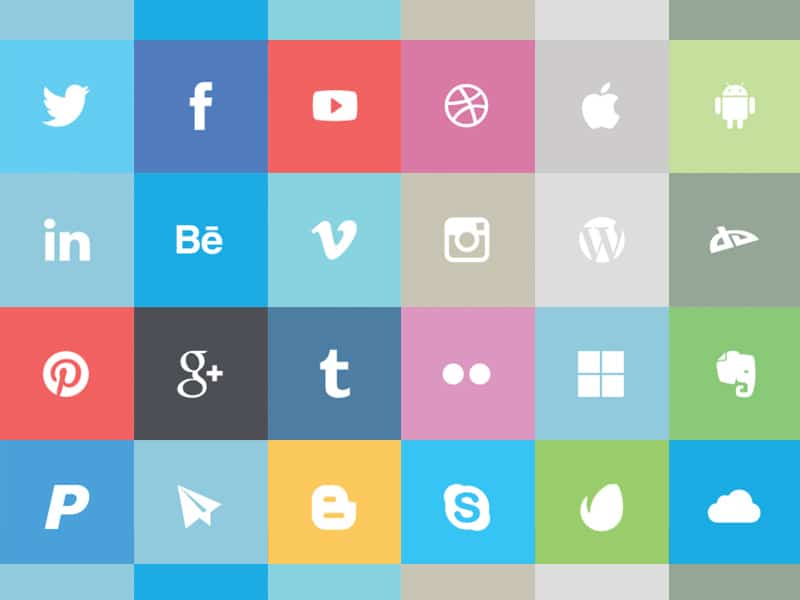 Free Flat Social Vector Icons