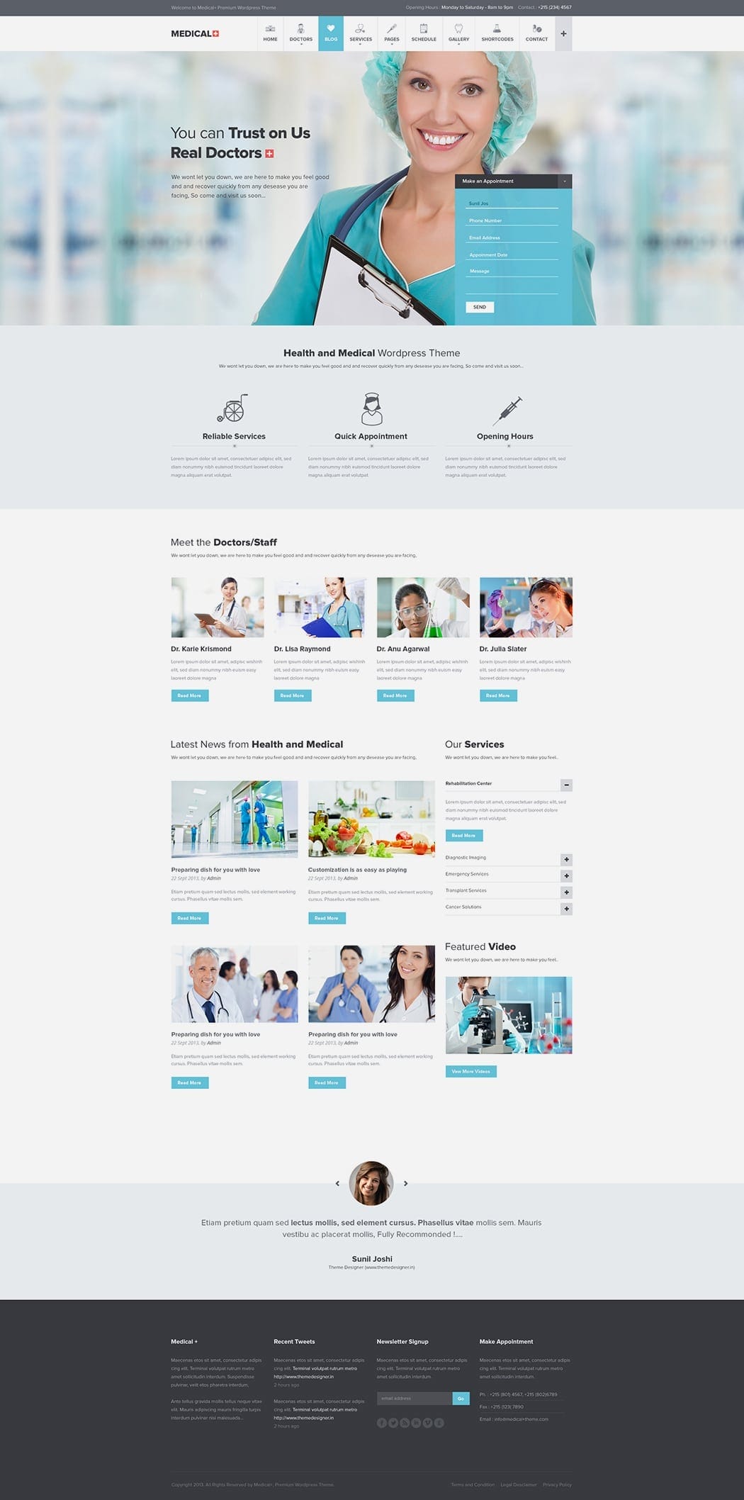 Free Medical WP Theme PSD