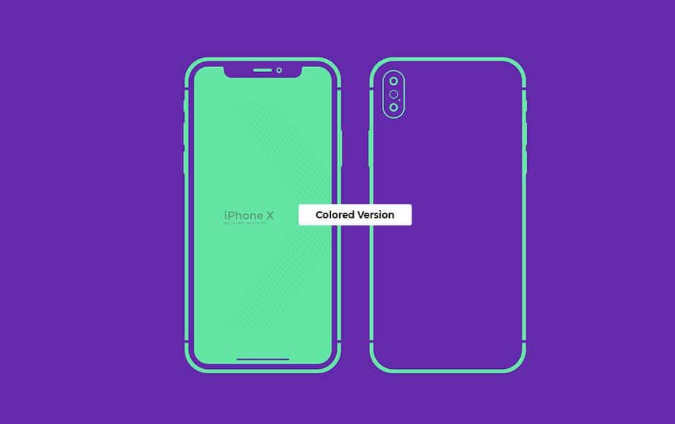 Free Outline iPhone X Mockup